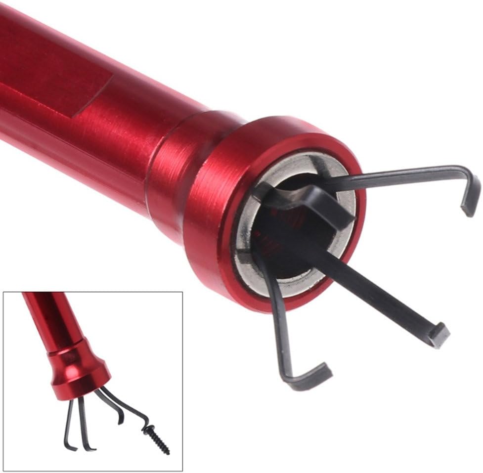 HARDK Claw Magnetic Pick-up Tool 4 Claws with Bright LED light Flexible Spring Magnet Grab Grabber Fingers Prongs for garbage pick up,arm extension