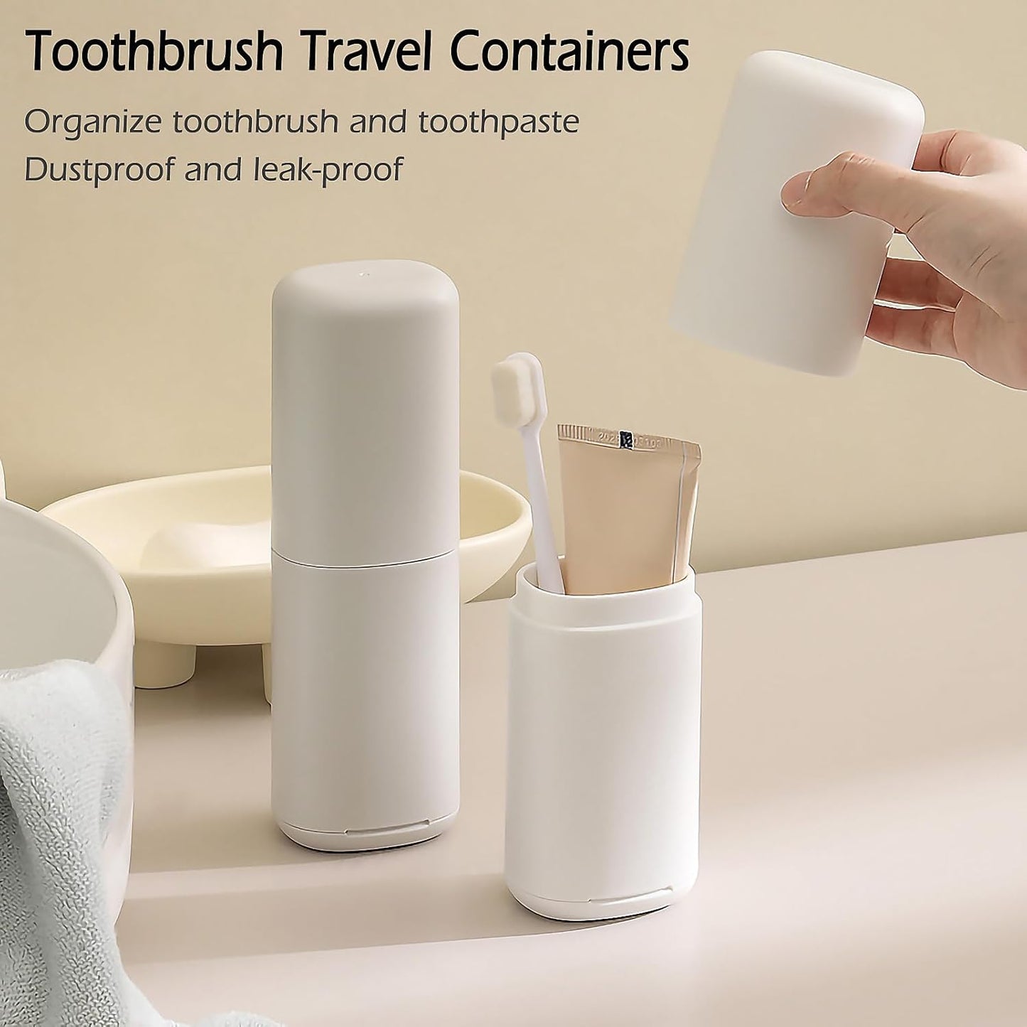 Toothbrush Travel Case，Portable Travel Toothbrush Holder，Toothbrush and Toothpaste Container for Traveling, Camping, Business Trip and School, Outdoor（1Pack）