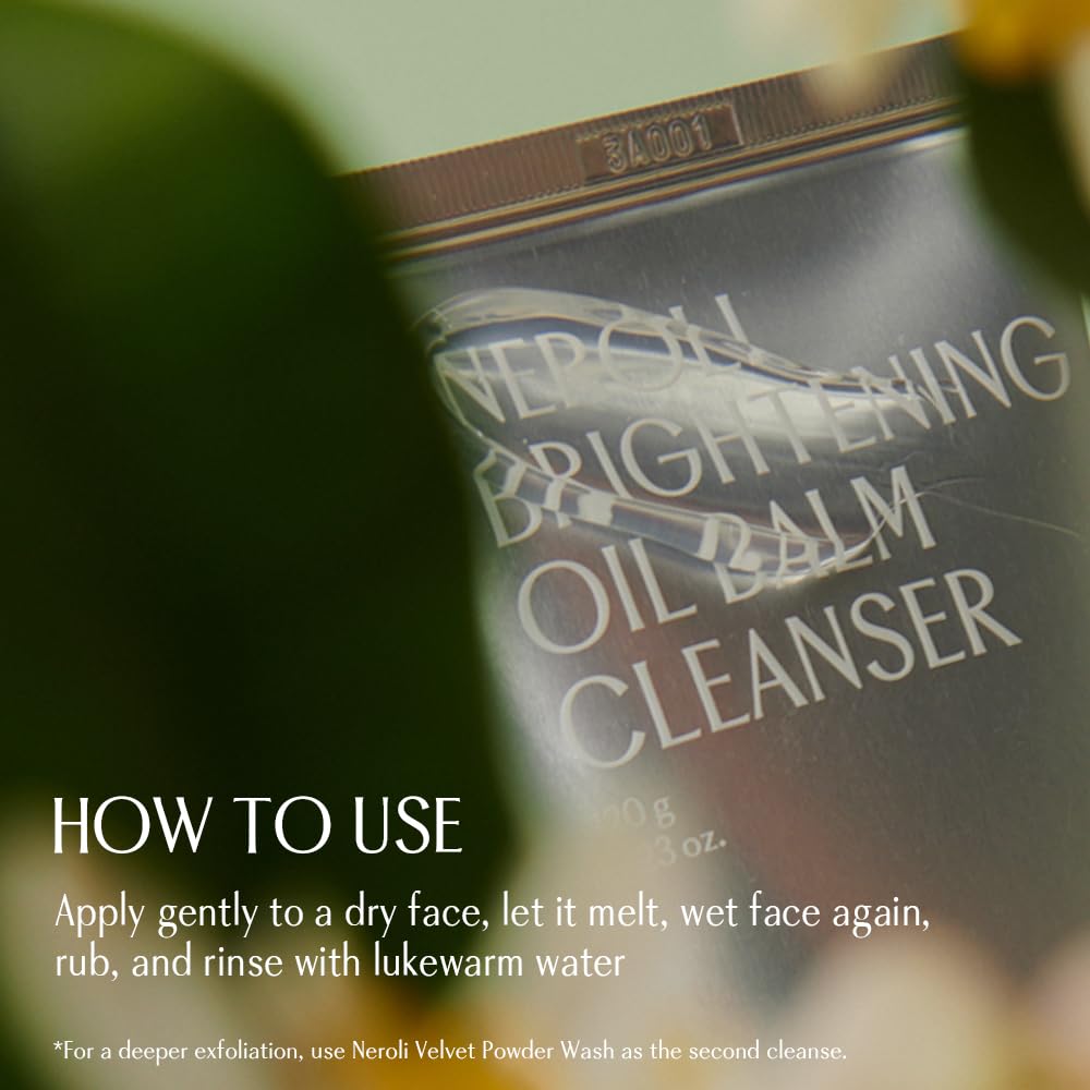 PINKWONDER Neroli Oil Balm Cleanser 4.23oz(120g), Cleansing Oil Balm Face Wash, Removes Makeup and Impurities, Niacinamide and Neroli for Glowing Skin, Korean Skincare