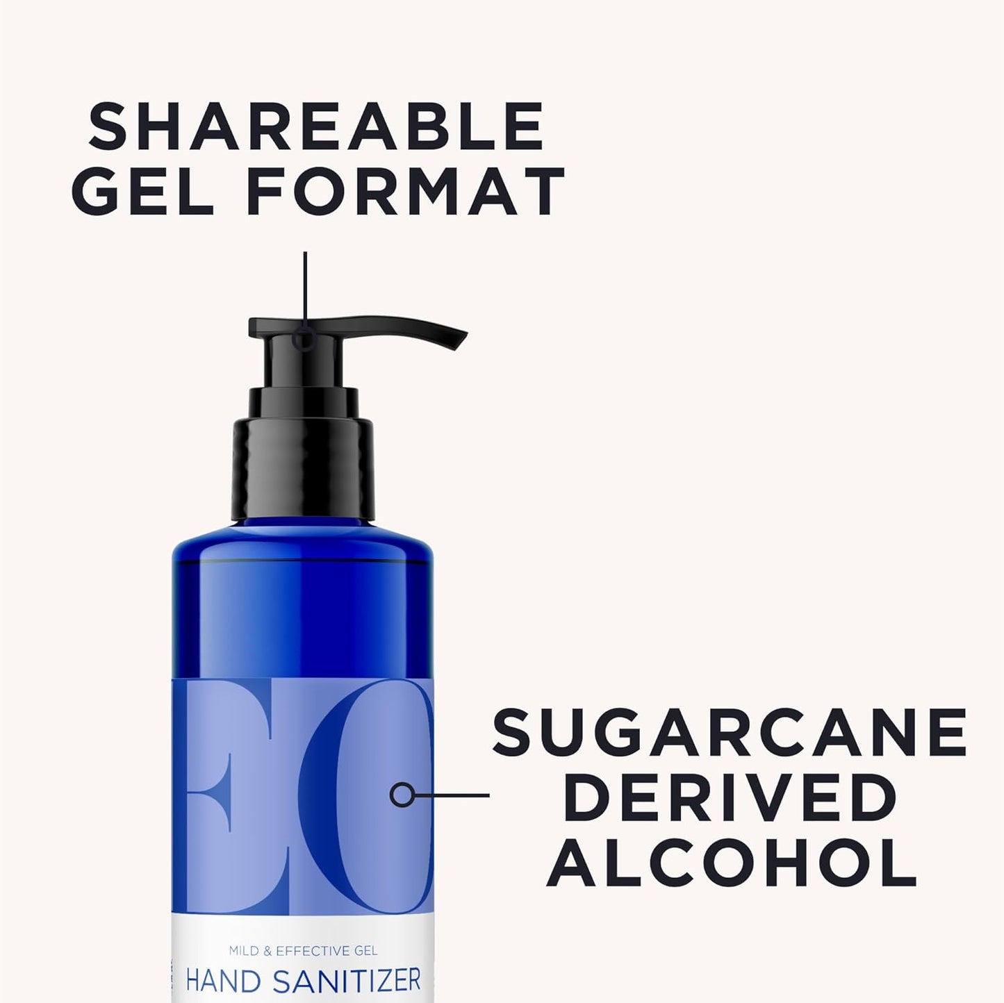 EO Hand Sanitizer, 8 Ounce (Pack of 2), French Lavender made with Sugarcane Alcohol with Essential Oils, 99% Effective Against Germs