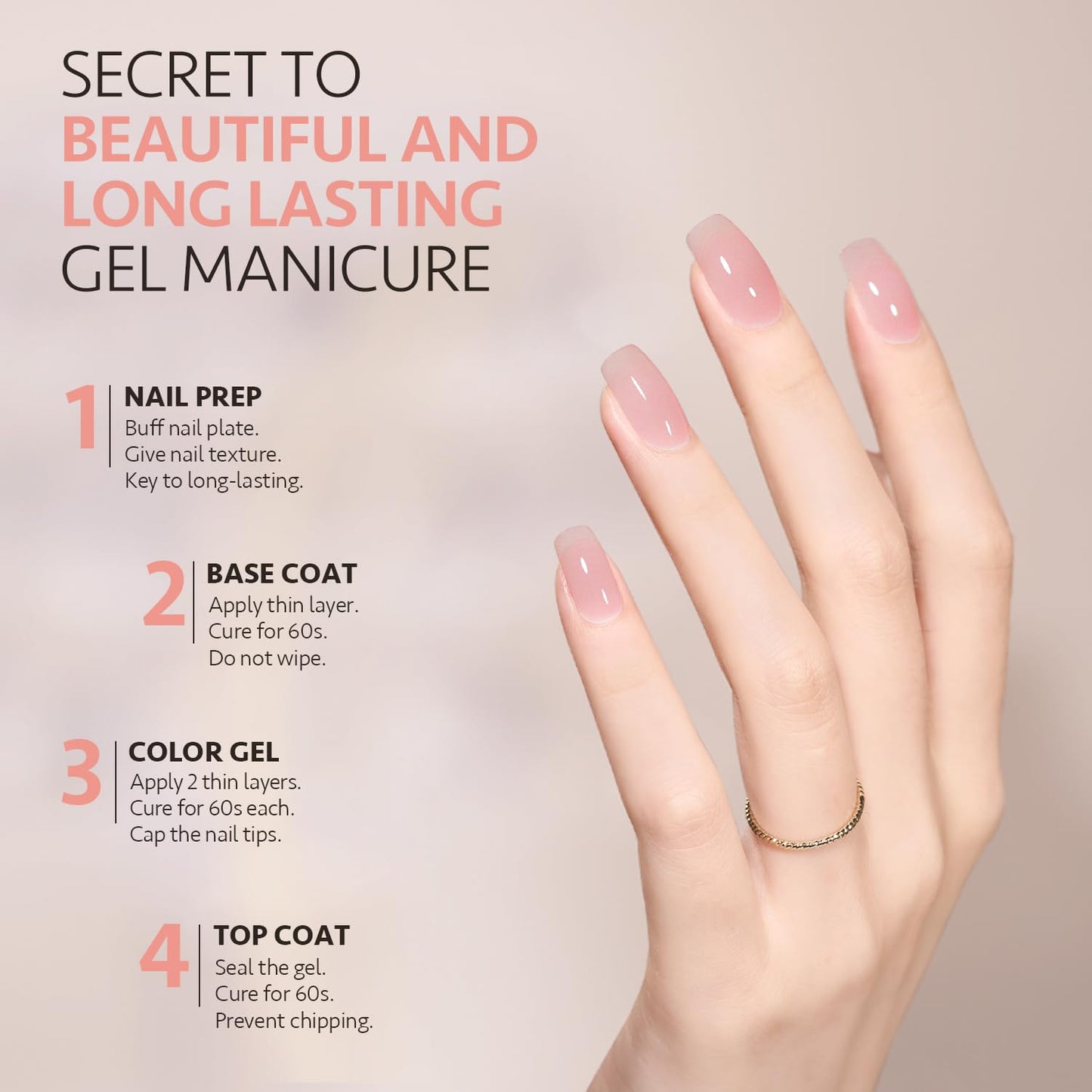 GAOY Jelly Gel Nail Polish Set of 6 Colors Pink White Nude Sheer Gel Polish Kit for Salon Manicure and Nail Art DIY at Home