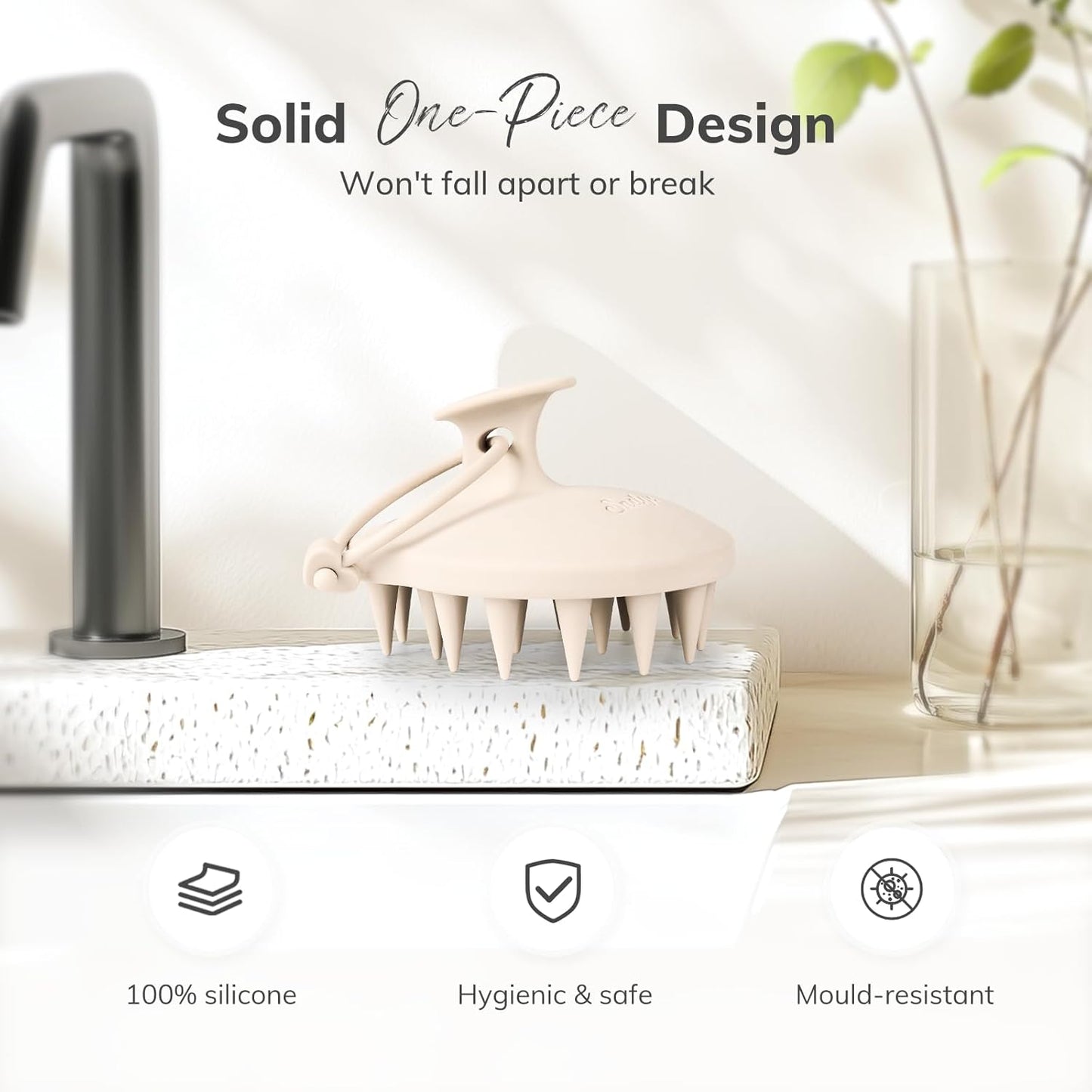 Sndyi Silicone Scalp Massager Hair Growth, Scalp Scrubber with Soft Silicone Bristles, Scalp Exfoliator for Dandruff Removal, Large Size Shampoo Brush, Wet Dry Scalp Brush for Long Thick Curly Hair