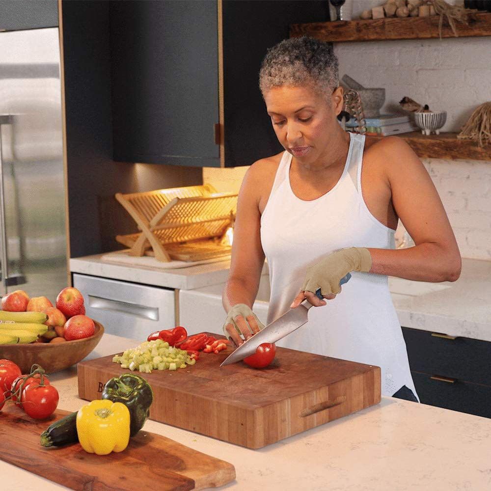 Copper Compression Arthritis Gloves | Fingerless Arthritis Carpal Tunnel Pain Relief for Men & Women | Hand Support Wrist Brace for Neuropathy, Rheumatoid, Tendonitis, Swelling, Crocheting Nude (M)