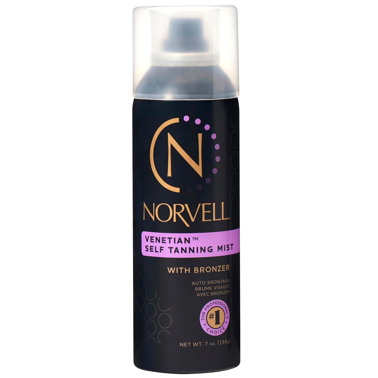Norvell Venetian Sunless Self Tanner Mist 7 fl oz – Airbrush Spray Tanning Solution with Bronzer for Instant Sun Kissed Glow, Natural Looking Fake Tan, Streak Free, Long Lasting Color