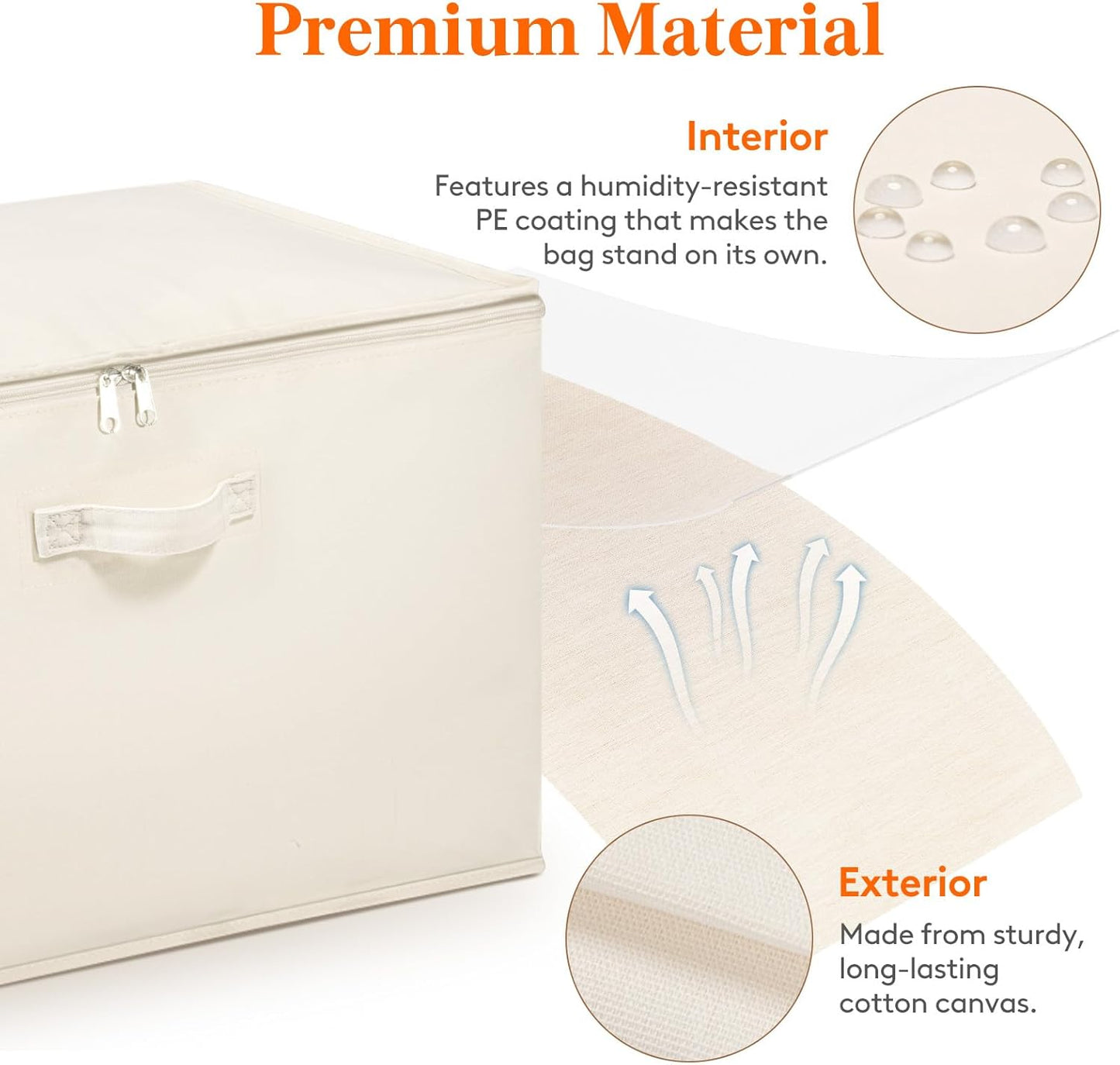 Lifewit Large Canvas Cotton Comforter Storage Bags with Zipper 6 Pack, 90L Breathable Foldable Clothing Containers, Linen Sweater Organizers Boxes for Clothes, Blankets, Pillows, Duvets, Bedding