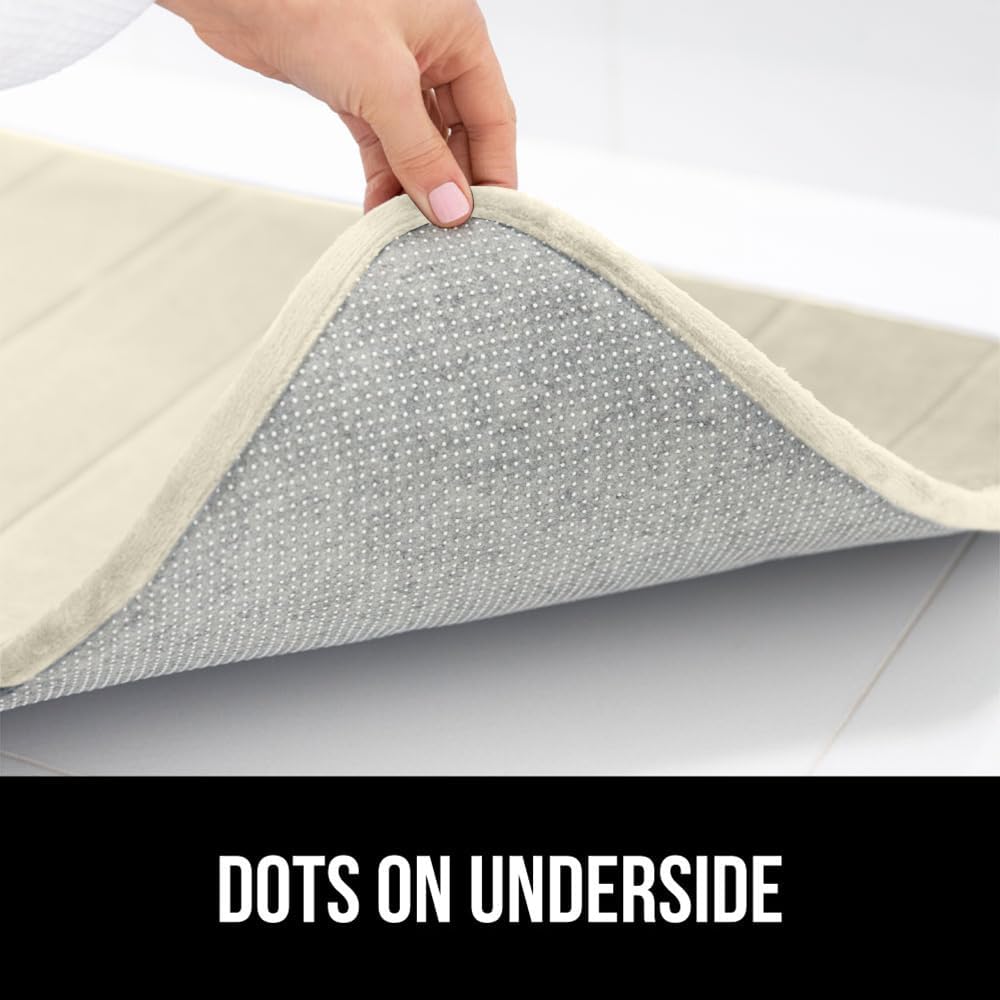 GORILLA GRIP Memory Foam Bath Mat, Soft Absorbent US Designed Bathroom Rug, Gripping Dots Machine Washable Bathmat, Cushioned Floor Mats, Shower Sink Rugs Room Décor Accessories, 36x24 Champagne