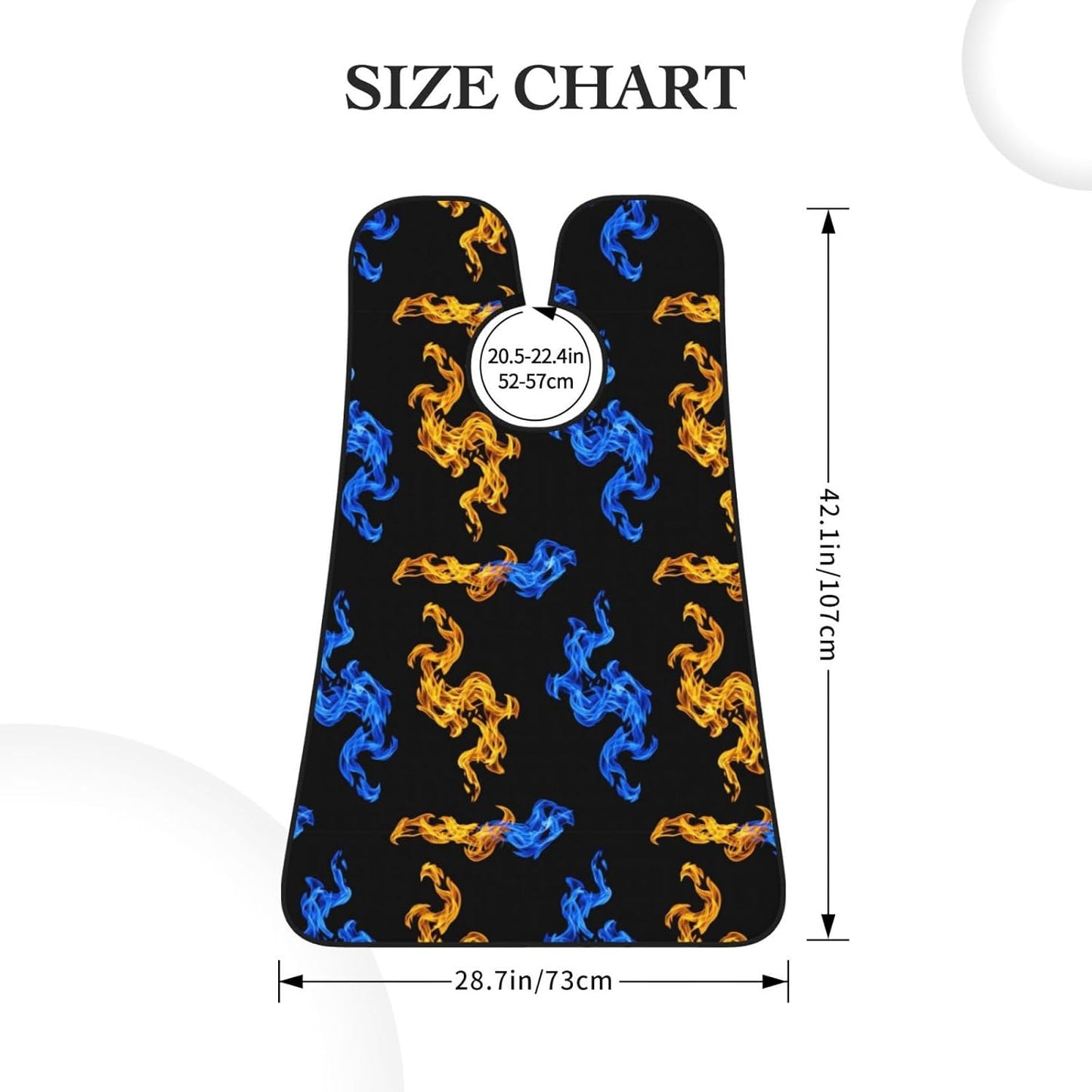 Adjustable Non-Stick Beard Apron, Hair Catcher Cape for Shaving Grooming, Waterproof with Suction Cups Men, Red Blue Fire Shave Bib