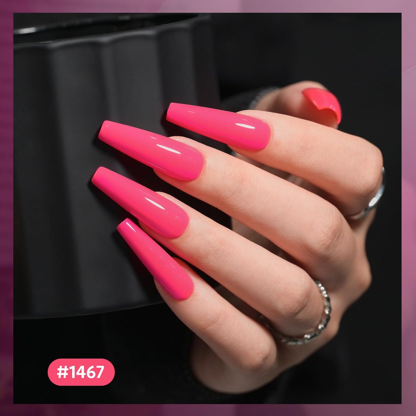 GAOY Hot Pink Gel Nail Polish, Baby Pink Peony Neon Gel Polish Kit for Salon Manicure and Nail Art DIY at Home, Gift for Women