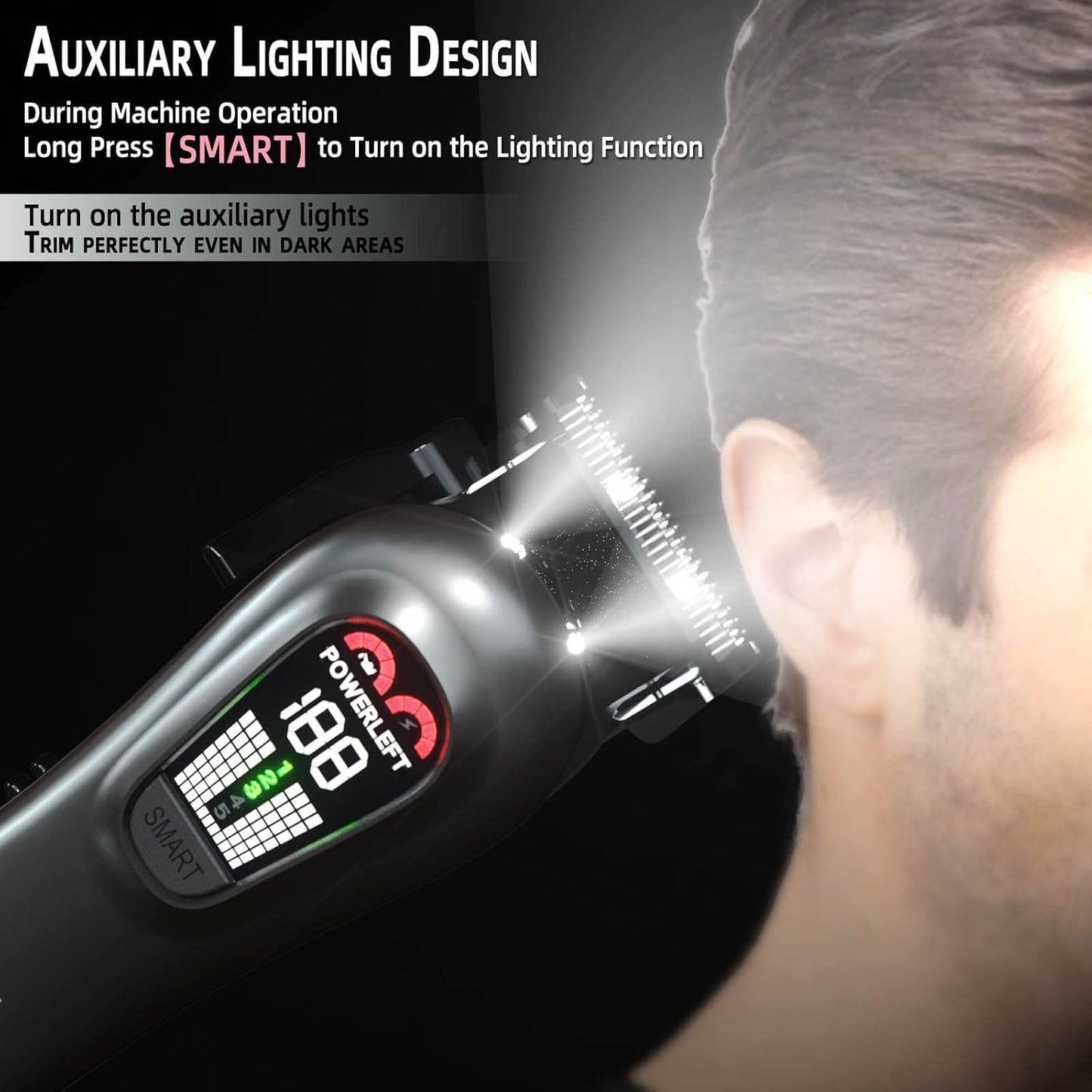 Hair Clippers for Men Professional Hair Trimmer for Men Cordless&Corded Barber Clippers for Hair Cutting & Grooming.Rechargeable Hair Trimmer Kit for Household(Silvery)