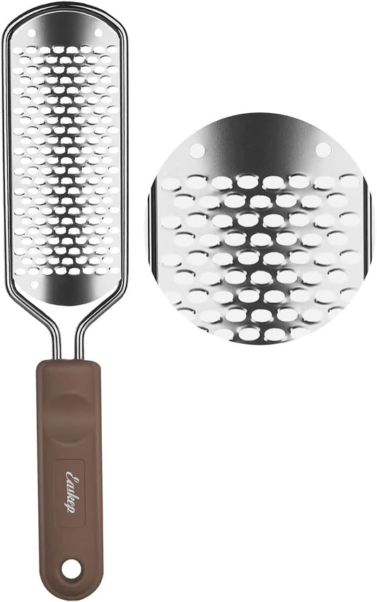 Foot File Foot Scrubber Pedicure - Callus Remover for Feet Easkep Professional Grater Rasp Foot Scraper Corns Callous Removers Cracked Dead Skin Remover for Dry and Wet Feet (Silver)