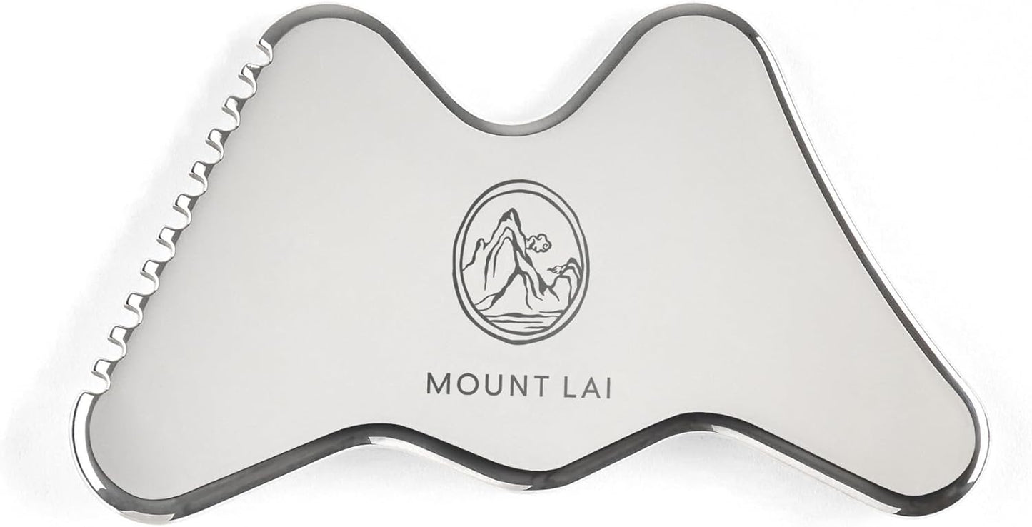 Mount Lai The Vitality Qi Stainless Steel Gua Sha Contour Tool - Face & Body Guasha Tools for Self-Care, Sculpting, Puffiness Relief & Muscle Tension Massage