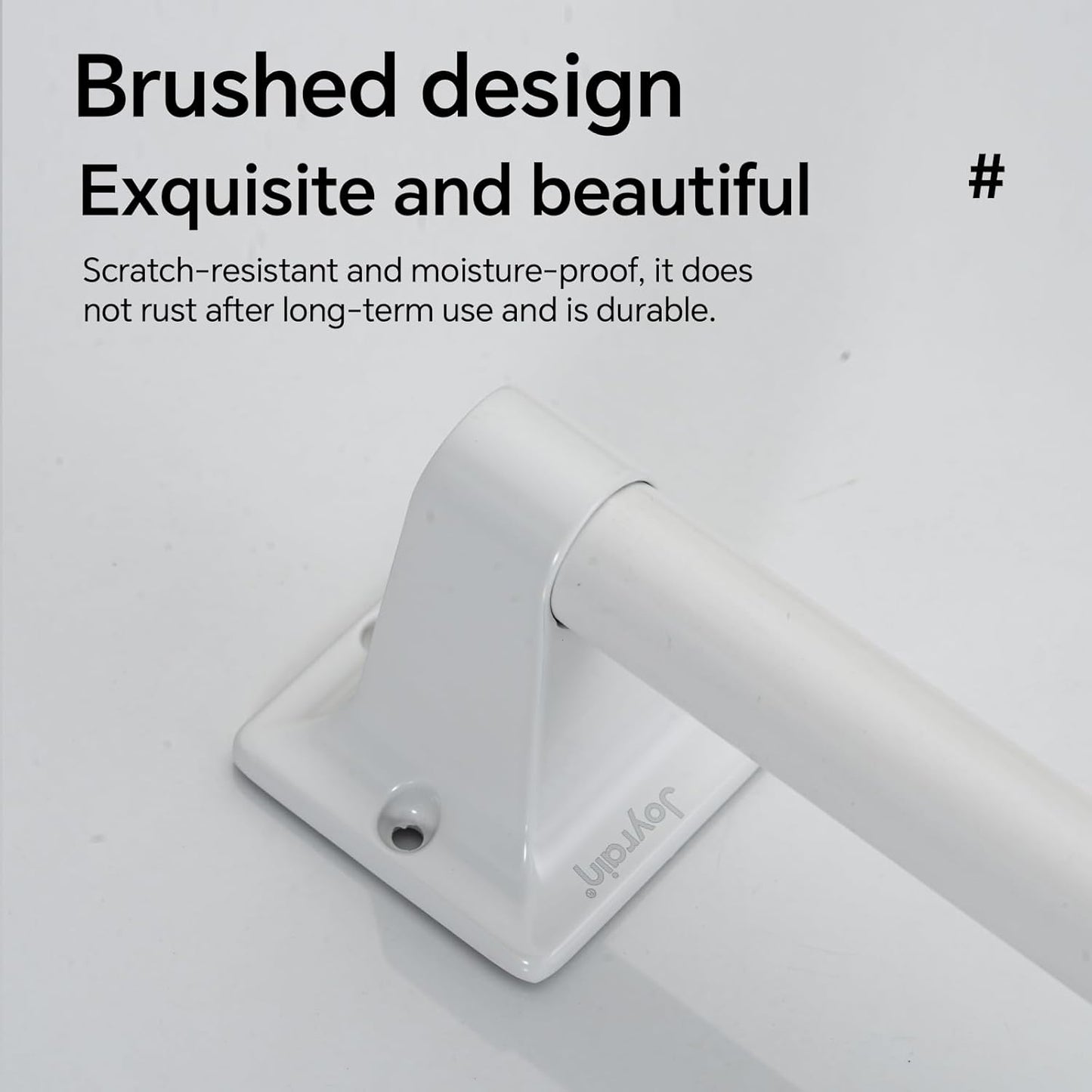 Joyrain Stainless Steel Bathroom Grab Bar for Elderly - Safety Rail & Towel Rack Dual Function, 9/16/24 Inch Anti-Slip Handle for Shower/Toilet/Tub (White, 9 inch)