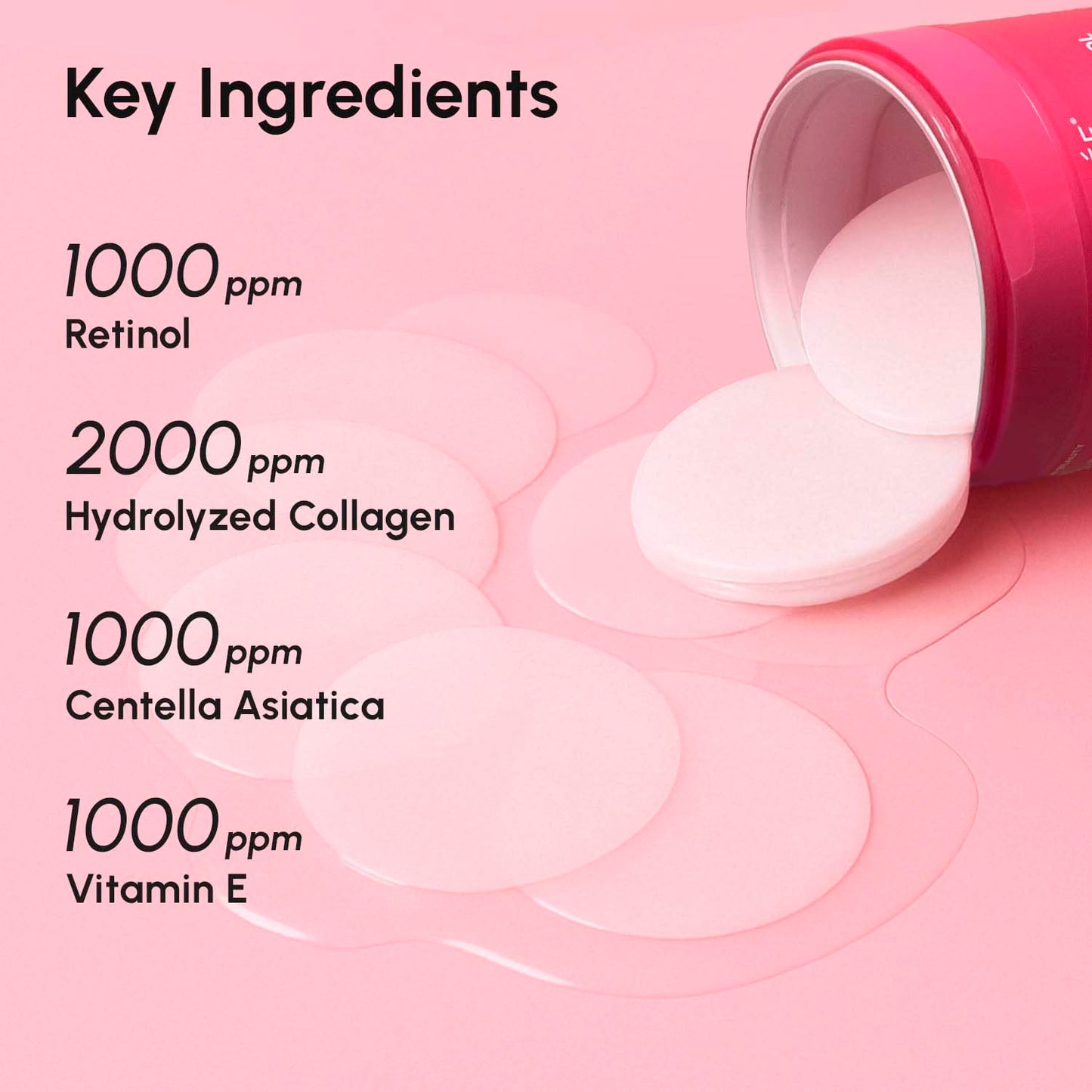 MAREE Collagen Acne Clearing Polishes - Toner Pads with Retinol - Minimizing Wrinkle Zero Pore Pads - Hydrating Toning Collagen Pad with Retinol & Centella Device - Anti Aging Brightening Wipes