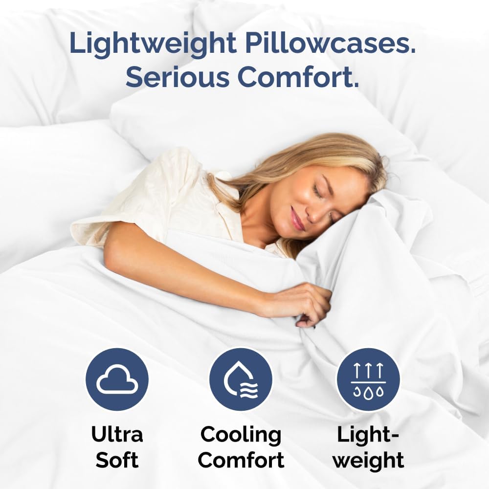 King Pillow Cases Set of 8 - Ultra Soft Hotel Quality Pillowcase Covers - Comfy & Wrinkle Free - Shrink, Stain and Fade Resistant - Easy-Care, Machine Washable Pillow Protectors - 8 Piece Set - White