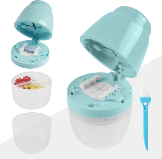 Multi-Function Pill Cutter, 1/2 and 1/4 Pill Splitter for Small and Tiny Pills,Portable and Adjustable Cutter,Storage Case