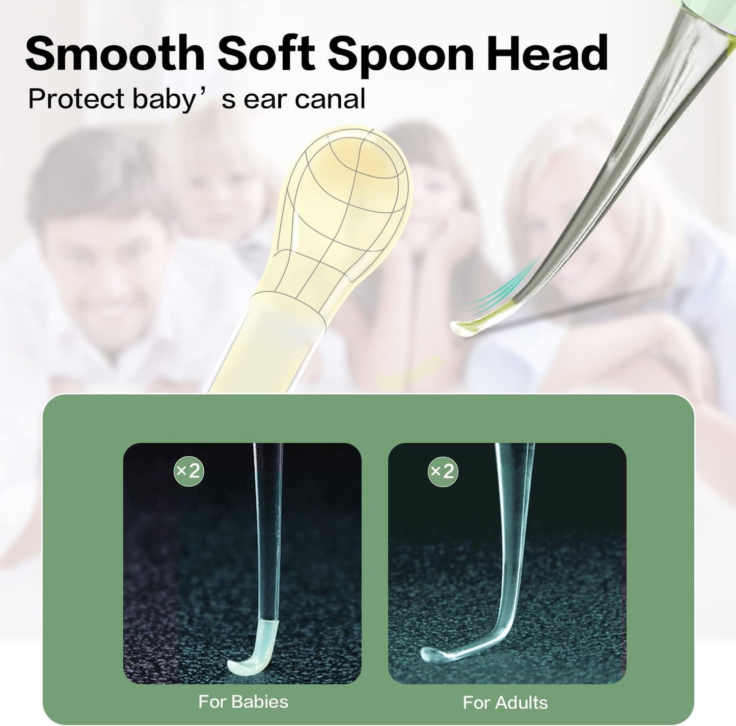 Ear Wax Removal Tools,9 Pack Ear Cleaning Tool,Ear Pick with 2 LED Lights,Built-in USB Ear Wax Remover for Kids and Adults