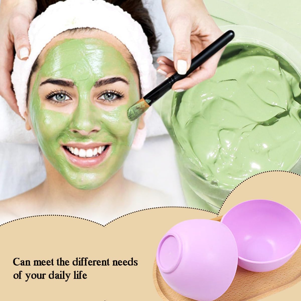 6 Pack Silicone Face Mask Mixing Bowls - Microwave & Freezer Safe, Non-Stick Esthetician Bowls for DIY Skincare, Clay Masks, Hair Color, 3.3-inch Esthetician Supplies(Purple)