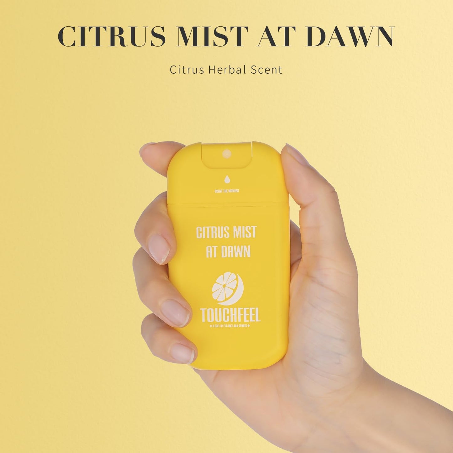 Spray Hand Sanitizer Travel Size Scented - Refillable Hydrating Hand Sanitizers Portable Design Travel Essentials (Citrus mist at dawn) 0.93Fl Oz