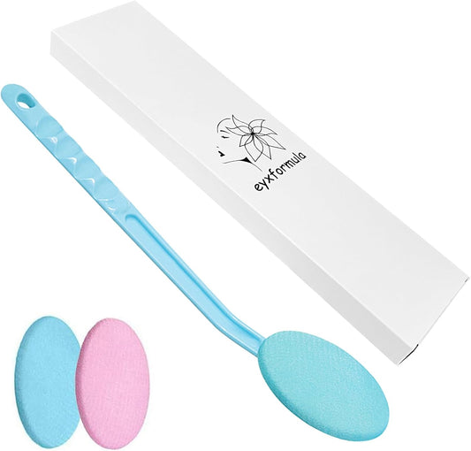Eyxformula Easy Lotion Applicator for Back – Long Handle Cream Applicators Wand with 2 Pads, Tool to Apply Sunscreen, Self Tanner on Back, Body & Feet, Lotion Stick Brush Gift for Women, Men, Elderly