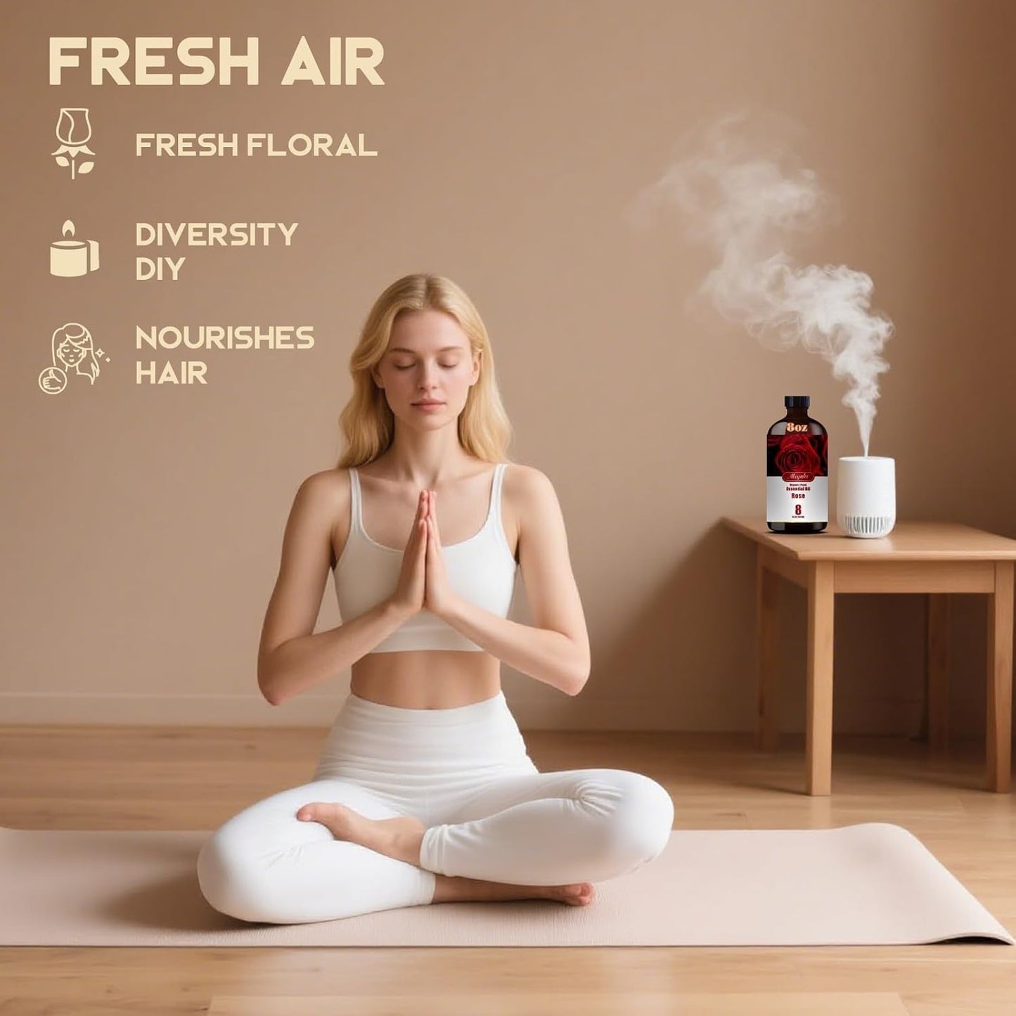 Rose Fragrance Oil-Rose Essential Oil 8.33oz (250ml)-100% Pure Natural Scent for Diffusers, Candles, Soap Making & Aromatherapy-Relaxing Home & Gift Essential Oil for Bath, Massage