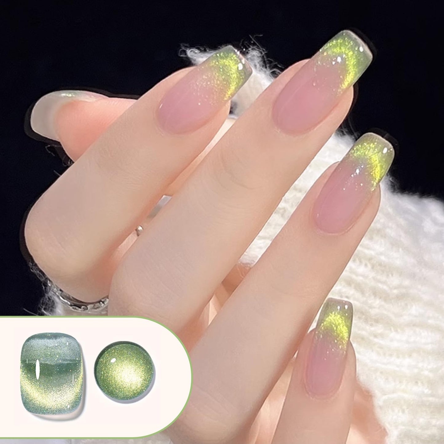 Double Rhythm 6 Colors Cat Eye Gel Polish Set Shimmer Glitter with Magnet Holographic Reflective Magnetic UV Nail Art Kit (6-Kit 23)