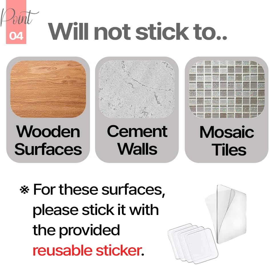 Silicone Wall Mounted Organizer - Made in Korea, BPA Free - Storage with Hook - Bathroom and Living Room, Remote Control & Shower Caddy (Cupid(Navy), Poket Holder(Navy))