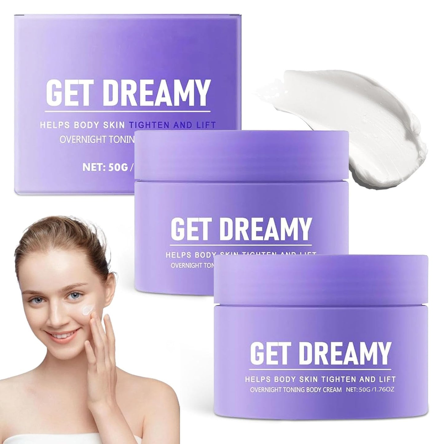 Get Dreamy Overnight Toning Whip,Anti-Cellulite Body Firming Cream,Dream Whip Body Firming Cream,Hydration, Smooth,Tightened Skin,Ideal for Legs, Belly