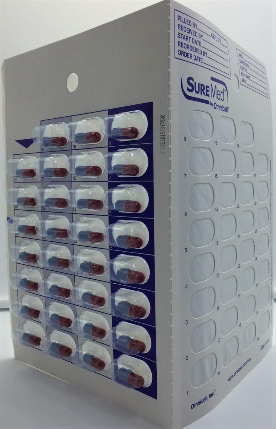 6 Cards 6 Blisters for 31 Day Monthly Cold Seal Pill Storage, Summer Camps, Pharmacists, Cargivers (6)