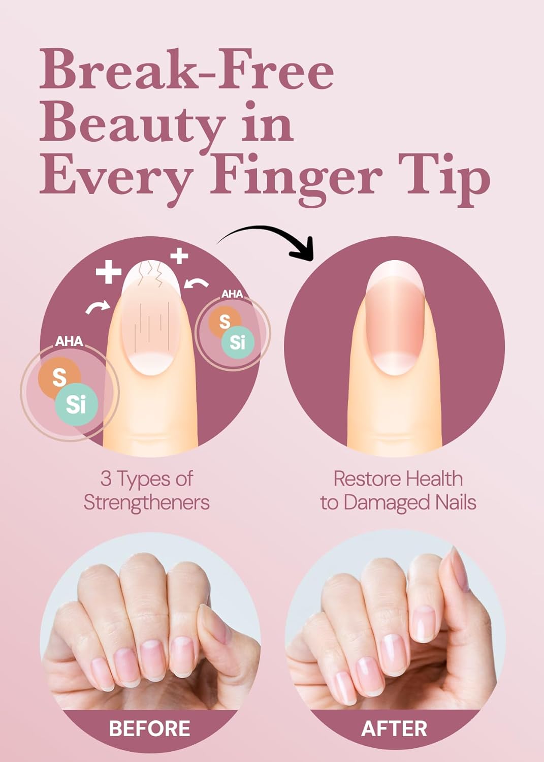 ohora Gel Nail Care (Pro Nail Strengthener) - Corrects Nail Texture, Easy to Use & Easy to Remove for Semi Cured Gel Nail Strip Application - Professional Salon-Quality for Healthy, Strong Nails