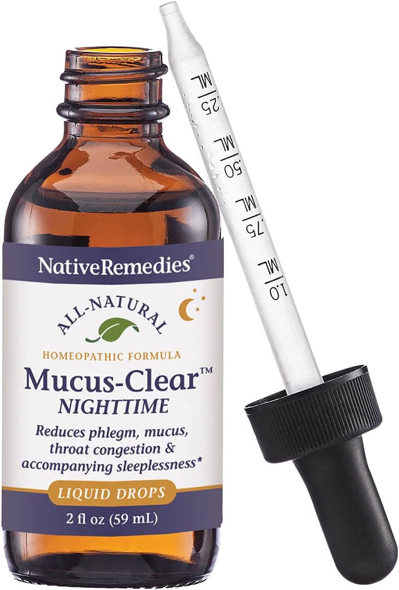 Native Remedies Mucus-Clear Nighttime - Temporarily Relieves Mucus Congestion and Supports Peaceful Sleep