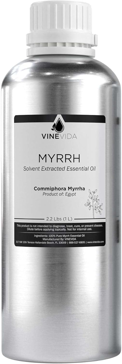 VINEVIDA Myrrh 32 oz Undiluted Essential Oil - Pure, Uncut Myrrh Oil for DIY Candle Scents, Soap Making, and More