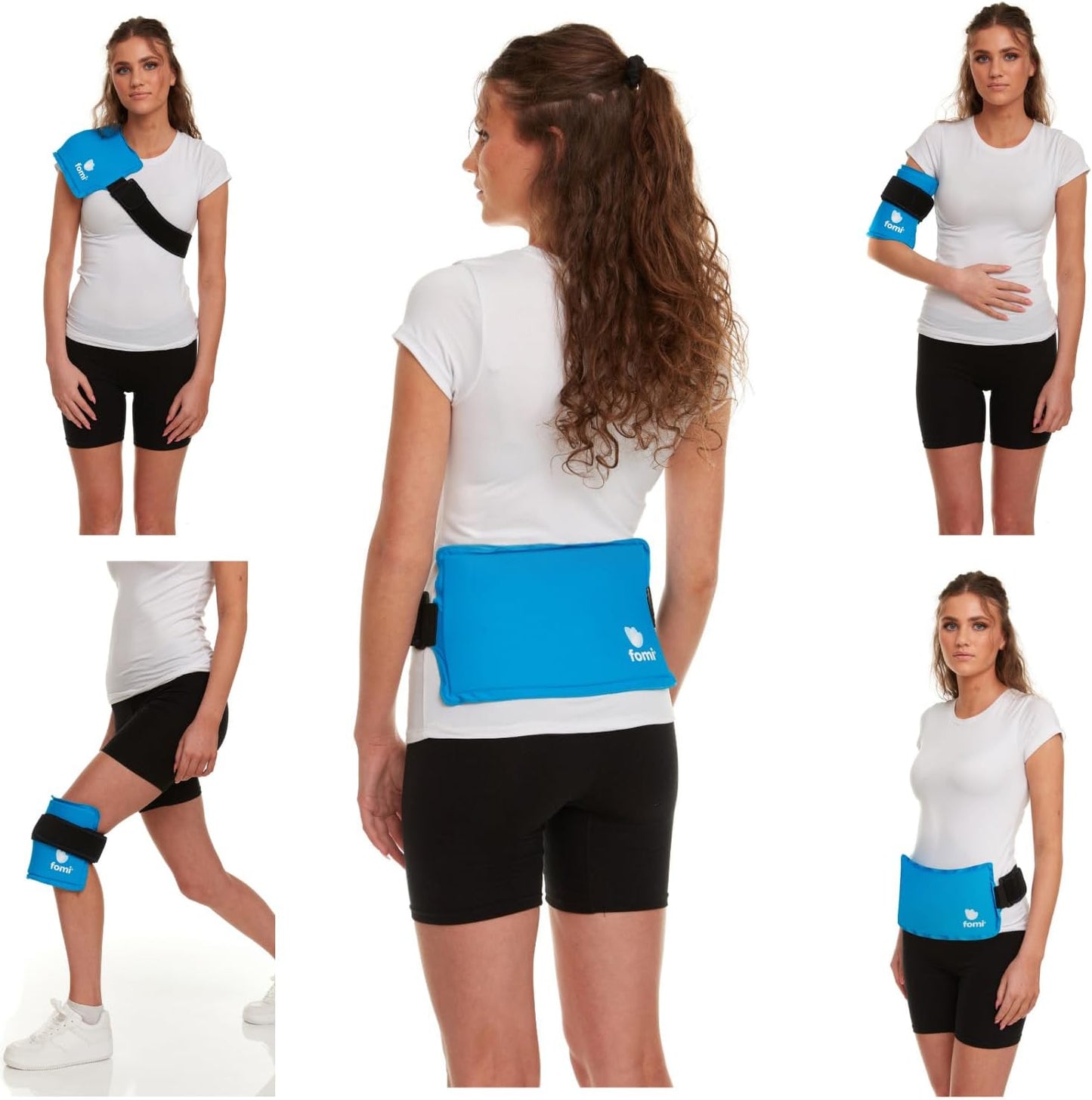 Premium Hot Cold Solid Gel Ice Pack by FOMI Care | Cool Compress for Lower Back, Shoulder, Knee, Stomach | Coccyx, Sciatica, Tailbone Pain Relief | Flexible, Reusable Heating Pad | Adjustable