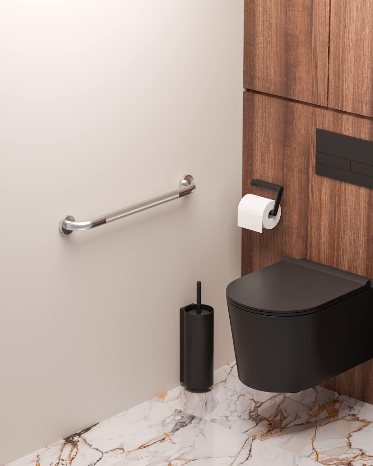 24 Inch Anti Slip Shower Grab Bar, Munzong Stainless Steel Bathroom Grab Bar, Satin Brushed Nickel Knurled Bathroom Balance Bar,Safety Hand Rail Support Handicap Elderly Senior Assist Bath Handle