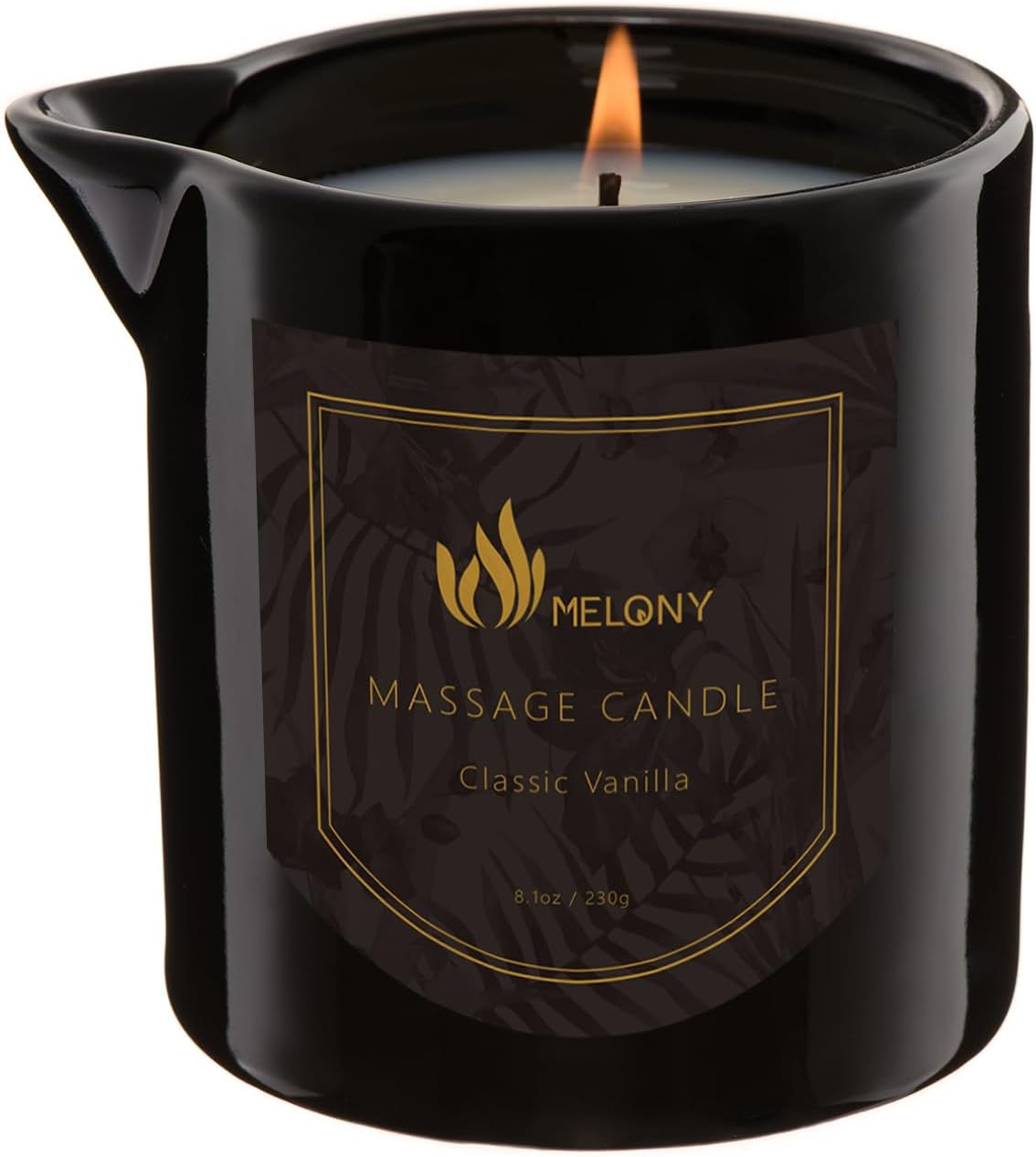 MELONY Massage Oil Candle for Pure Relaxation- 8.1 oz- Moisturizing Essential Oil Body Massage Candle for Home Spa- Amazing Gift for Women & Men (Classic Vanilla)