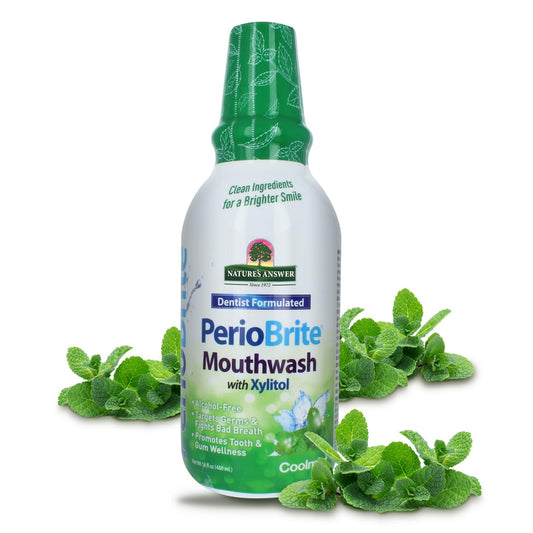 Natures Answer Periobrite Mouthwash 16 oz | Whitens Teeth | Freshens Breath | Removes Plaque | Minimizes Dry Mouth