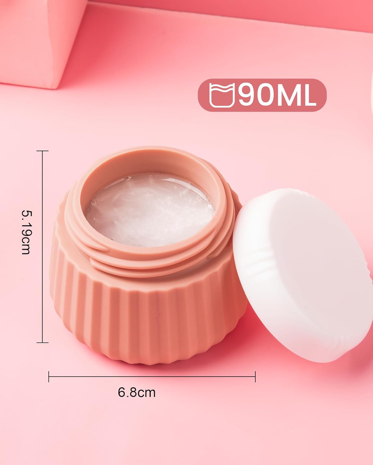 Travel Containers for Toiletries 4 Pack, TSA Approved Travel Size Toiletries, Travel Size Containers, With Clear Bag Leak Proof Silicone Jars, Travel Essentials Creams Jars Carrying Small Items