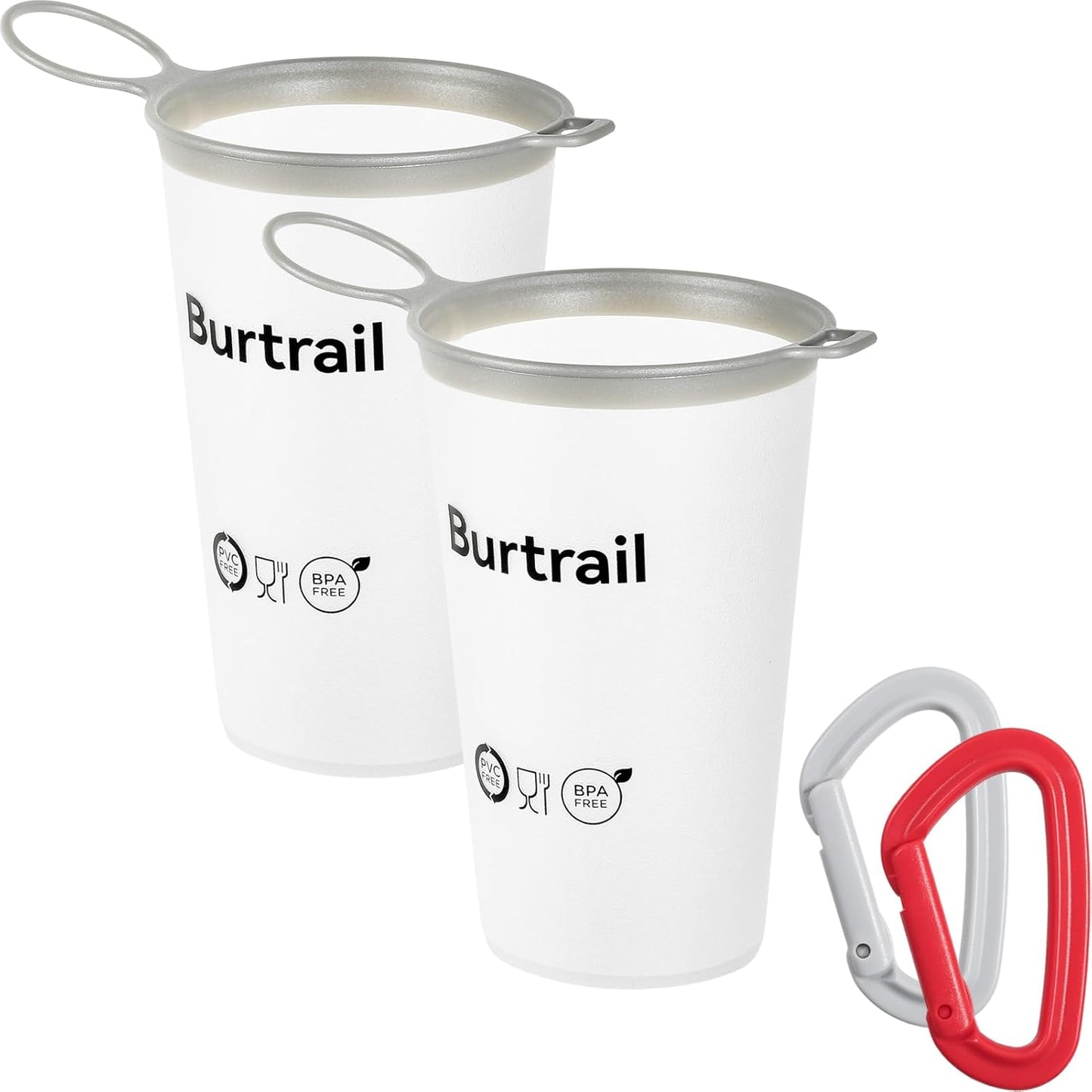 Collapsible Running Water Cup,Ultralight Reusable Cup Running for Ultramarathon,Ultrarunning,Backpacking,Camping-BPA Free,200 ml/6.8 oz-2Pack,White