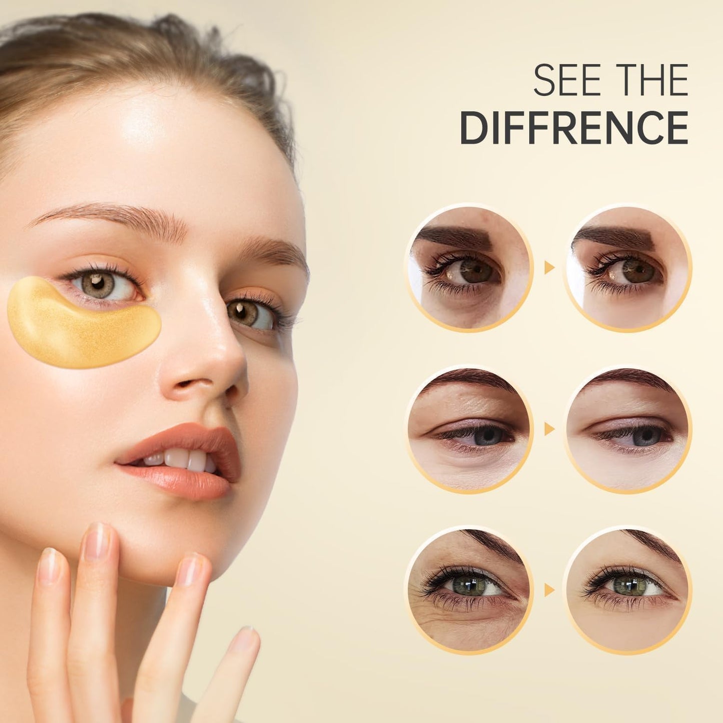 30 Pairs 24K Gold Under Eye Patches Face Masks Dark Circles Puffy Eye Bags Collagen Skincare Spa Trip Eye Mask Gift