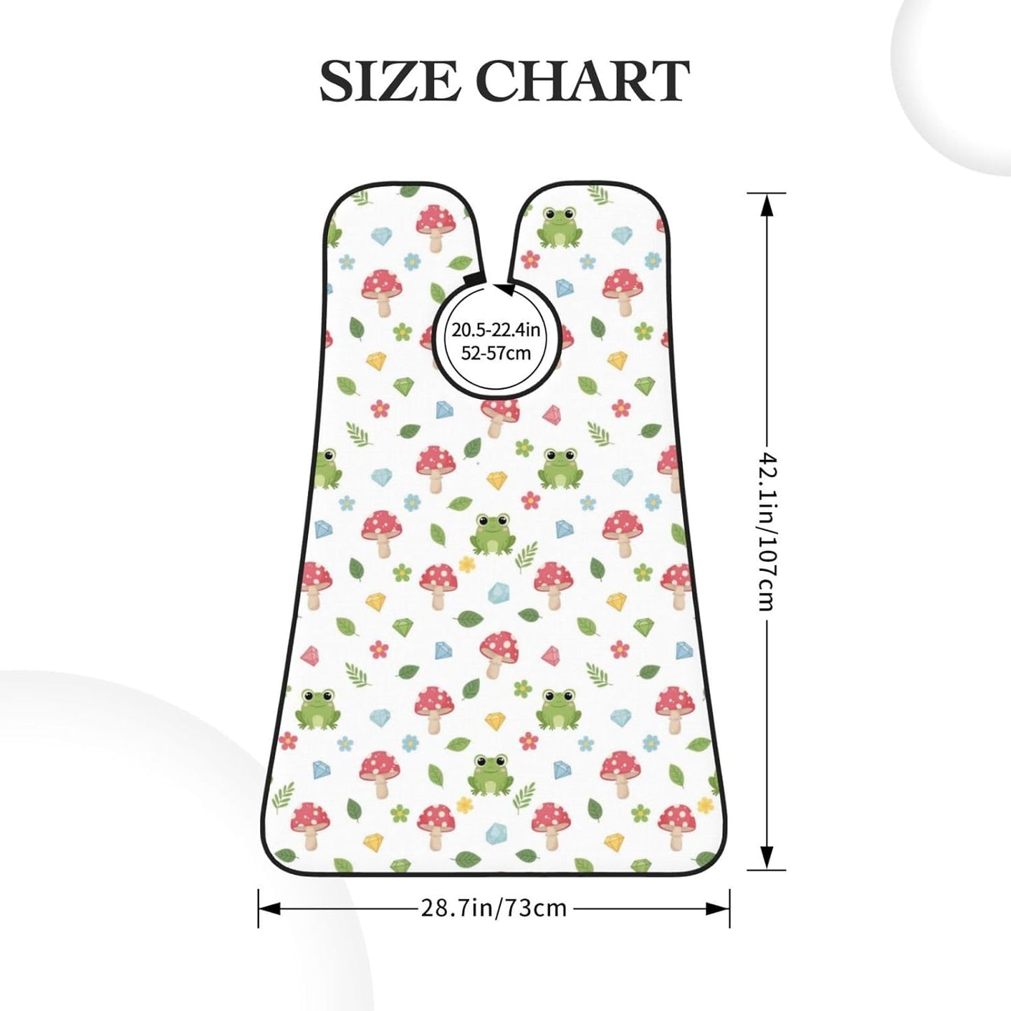 Beard Shaving Cape with Suction Cups, Floral Mushroom Cute Cartoon Green Frog Shave Bib, Non-Stick Waterproof Hair Catcher, Grooming Bib for Men Husband