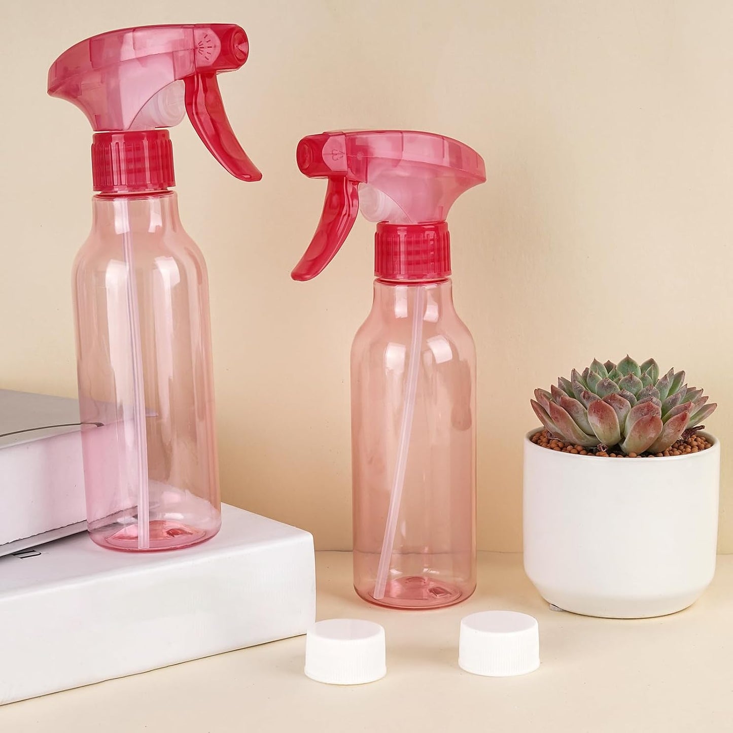 Cosywell Plastic Spray Bottles 8.8oz/260ml 2 Pack Empty Spray Bottle for Cleaning Mist/Stream Refillable Container Water Spraying Bottle for Cooking Hair Care Essential Oils(Pink)