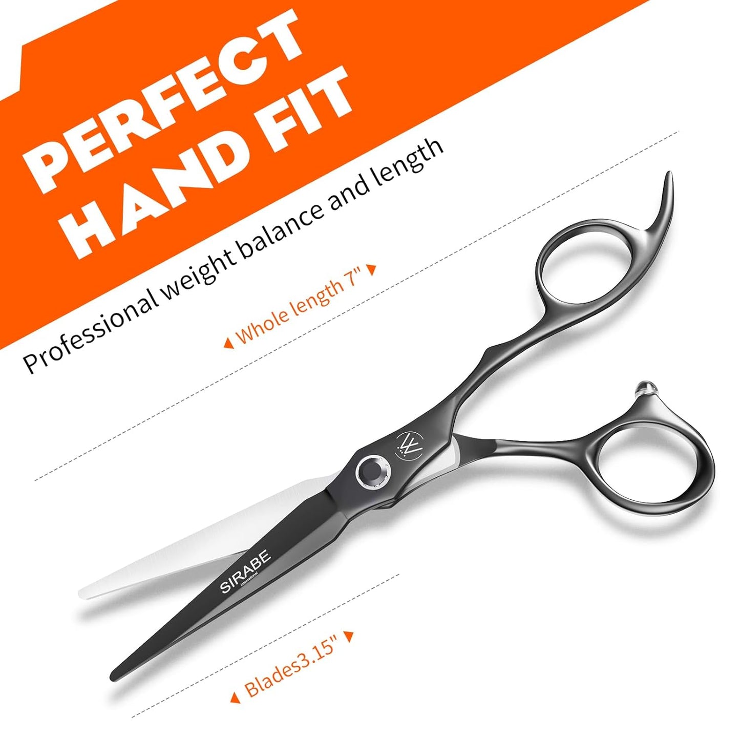 Sirabe HIGH-END Professional Hair Cutting Scissors Shears - Ultra Sharp Blades for Precise Cutting - Barber Shears Haircut Scissors 440C Stainless Steel for Salon Hairstyling & Home Hairdressing