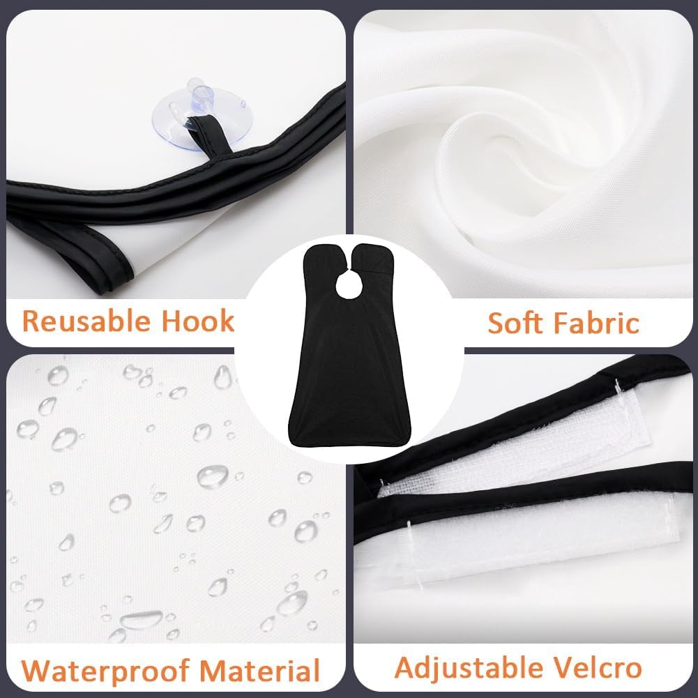 Beard Bib Beard Apron, Beard Hair Catcher for Men Shaving & Trimming Non-Stick Waterproof Beard Cape Grooming Cloth with 3 Suction Cups Birthday Gifts for Men Him Boyfriend