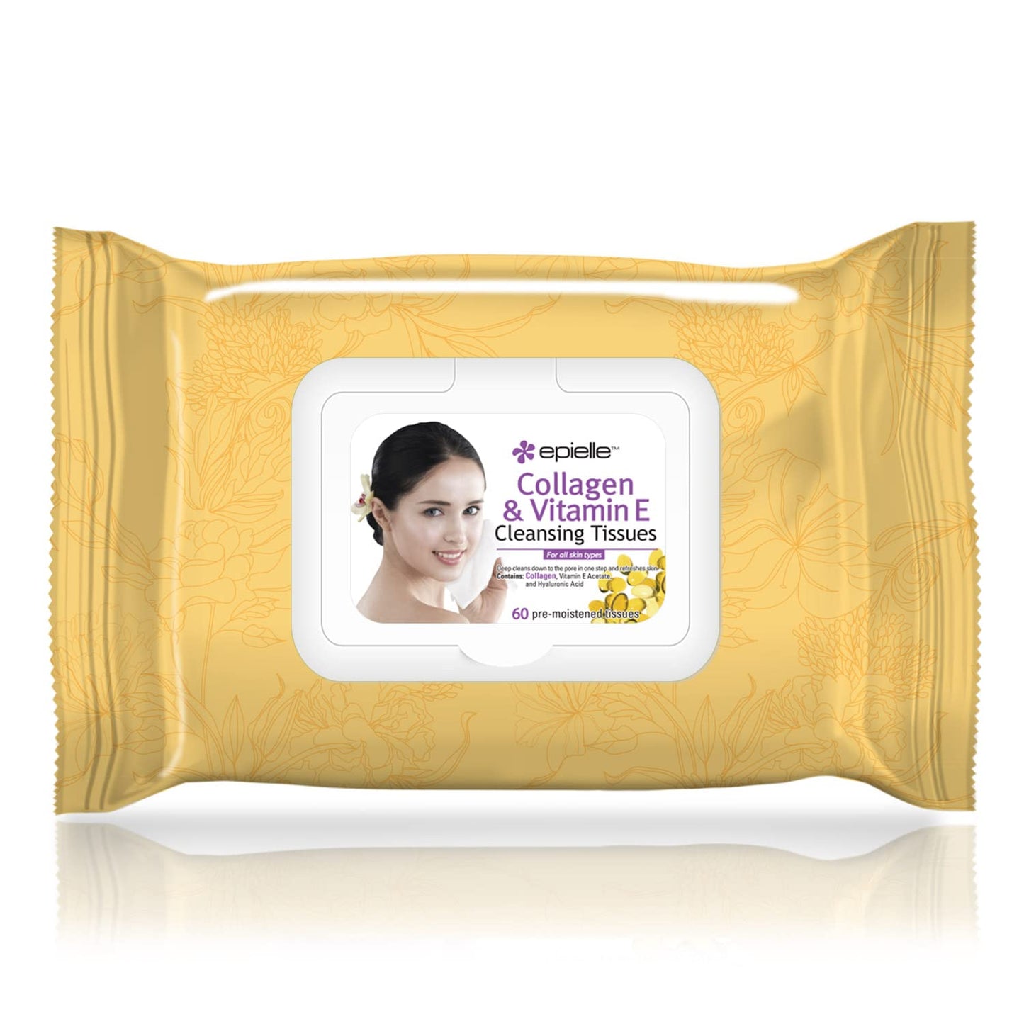 Epielle Makeup Remover Wipes, Remove Dirt, Oil, Waterproof Mascara, Gentle Daily Facial Cleanser Towelettes with Collagen, Cucumber, Aloe Vera & Argan Oil, Vegan & Cruelty-Free, 60 Count (Pack of 4)