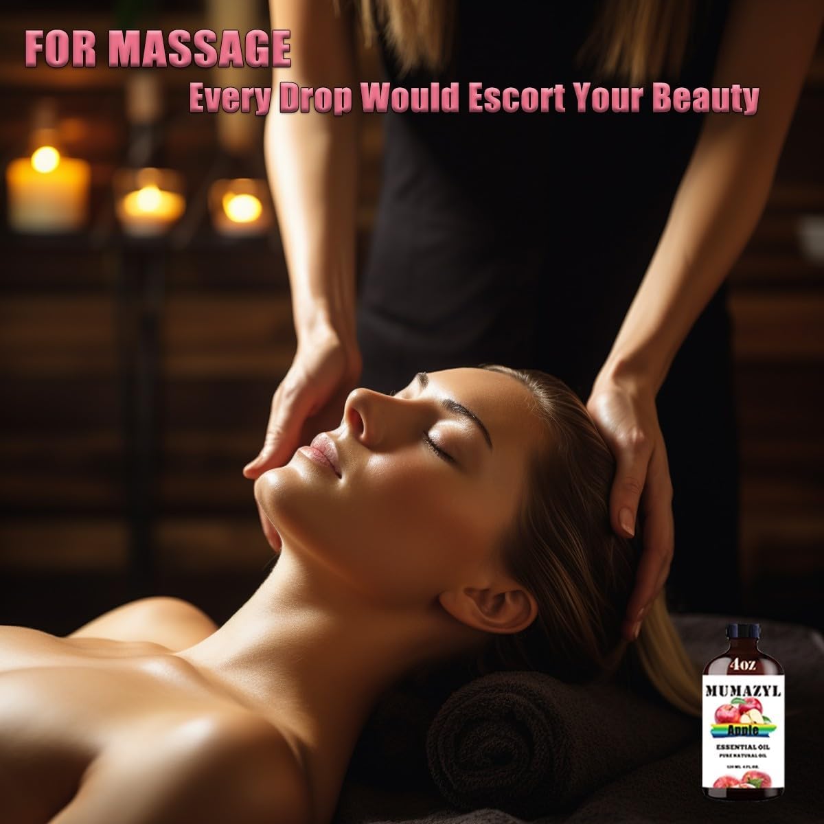 Apple Essential Oil, Apple Oil 4 Fl Oz 120ML for Diffuser Humidifier Yoga Cleaning DIY Candle Soap Making Essential Oils