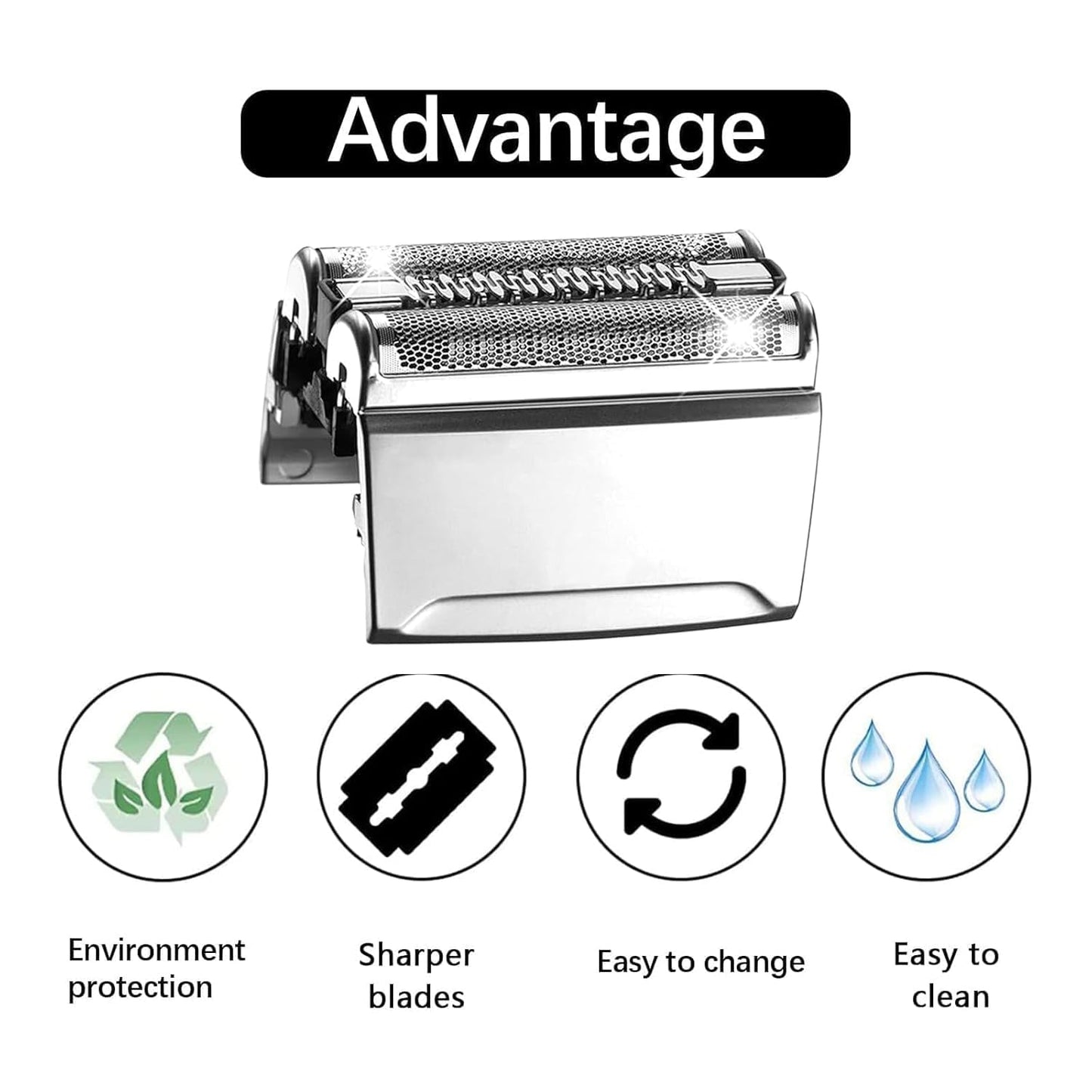 2 Pack 83M Replacement Head Compatible with Braun Series 8 Shaver, 83M Wet&Dry Replacement Head Foil and Cutter for Braun S8 Electric Shaver 8370cc, 8340s, 8320s