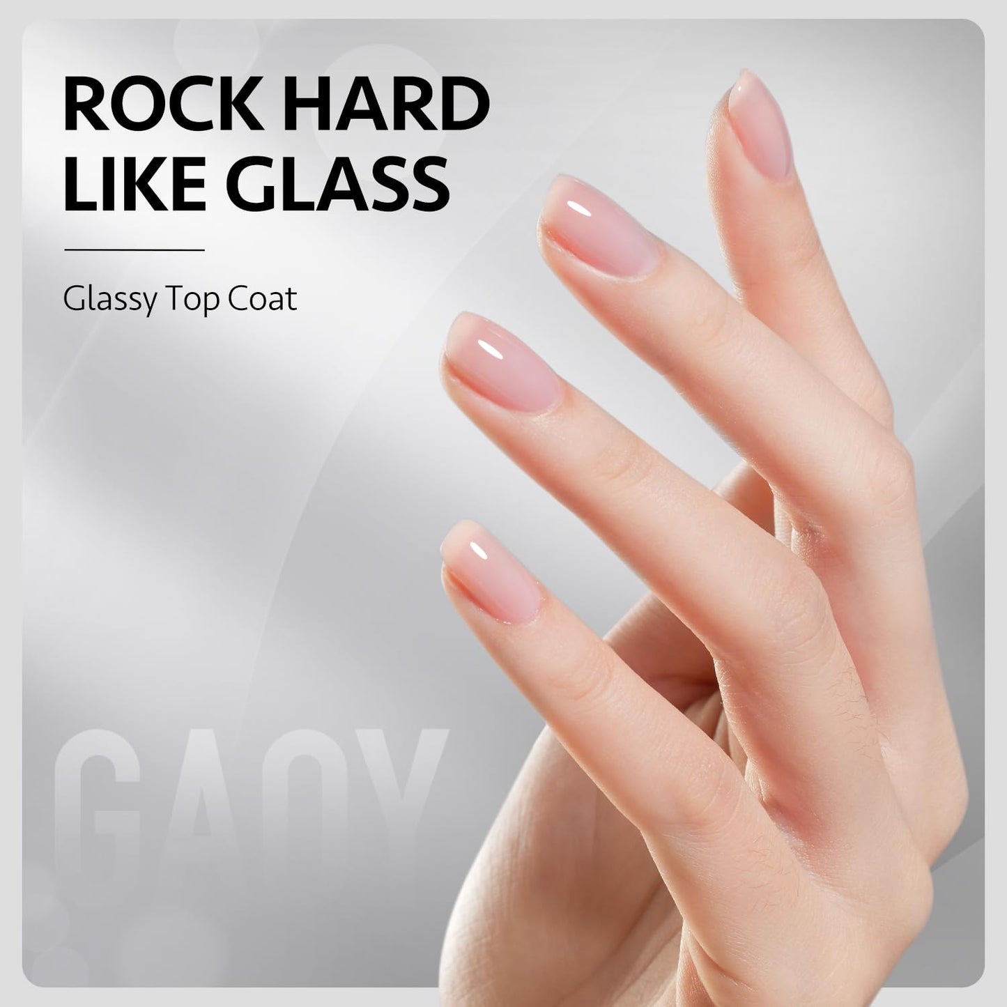 GAOY Gel Top Coat, Nail Glue Gel and Base Coat Set, 3 Pcs 16ml Clear Glossy No Wipe Combination for UV Light Cure