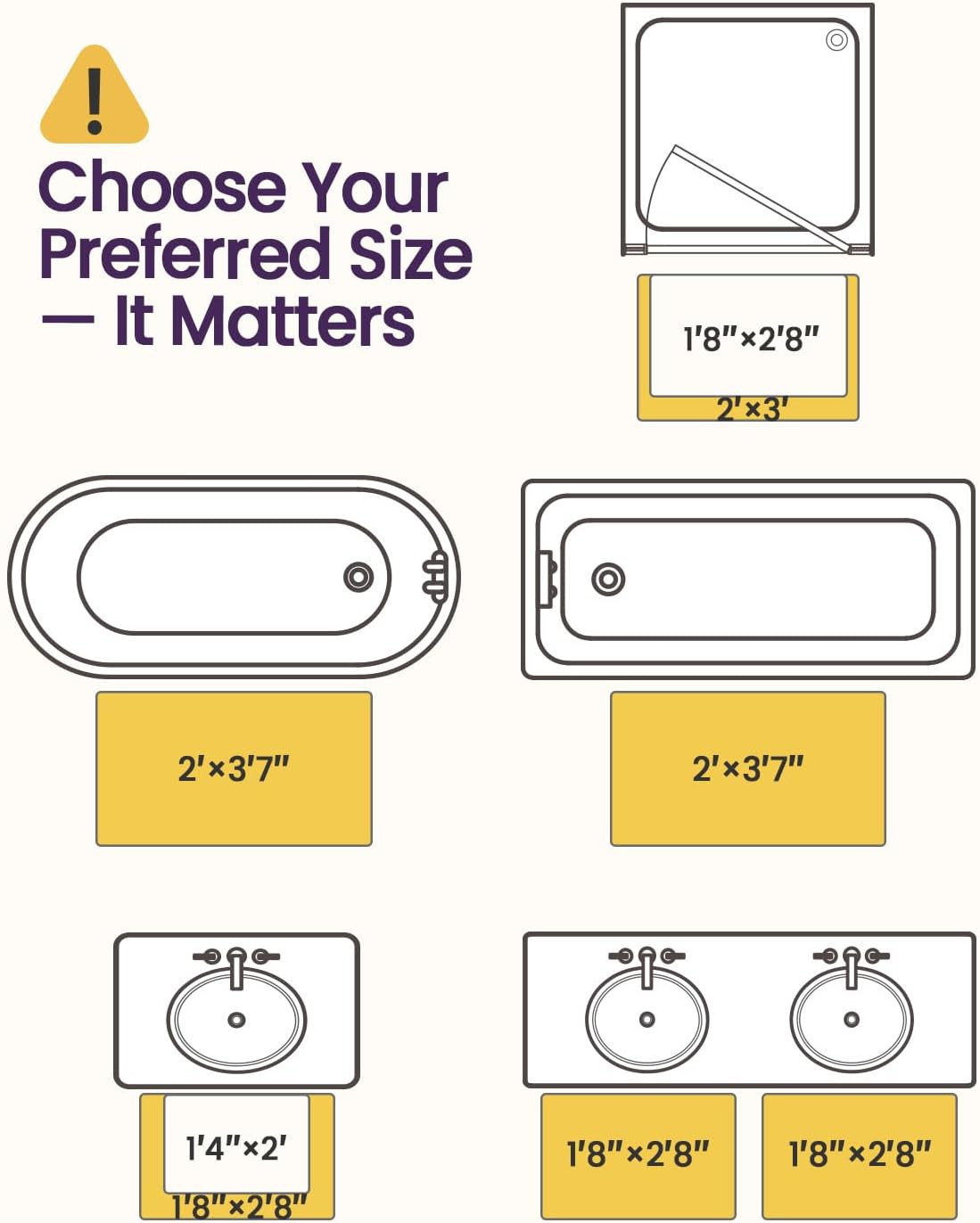 DEXI Bathroom Rugs 43x24, Washable Non Slip Bath Mat for Shower Floor, Absorbent Quick Dry Bathmat with Rubber Backing, Ultra Soft Plush Carpet for Tub, Grey