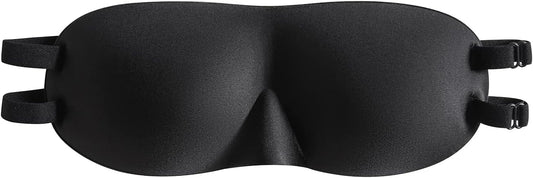ALASKA BEAR Sleep Mask 2 Straps, Deep Concave Molded Foam Mask with Convex Eye Cups and Light Blocking Nose Contour, Two Adjustable Elastic Bands Stay on Head w/o Slipping, Black