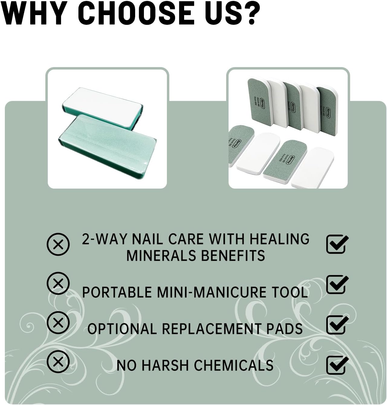 Nail Files and Buffers for Natural Nails Smooth and Polish Gel Surface 400/600/4000 Grit (B-Arch)