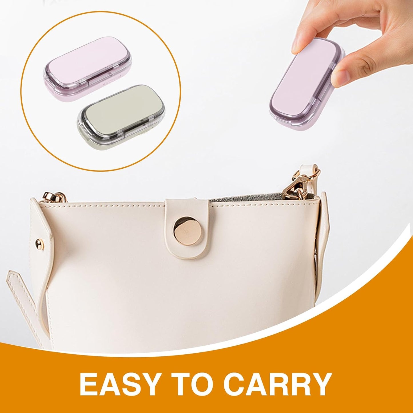 2PCS 3 in 1 Portable Pill Cutter, Adjustable 1/2 1/3 1/4 Tablet Splitter, with Centering Device and Storage Box